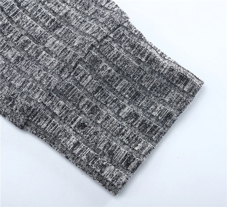 Men's Ribbed Knit Hoodie Sweater
