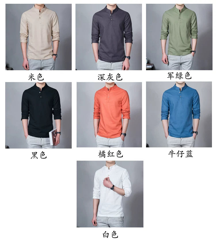 Men's Slim Stand-Collar Shirt