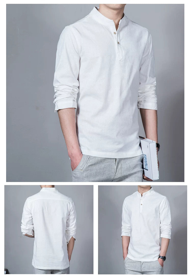 Men's Slim Stand-Collar Shirt
