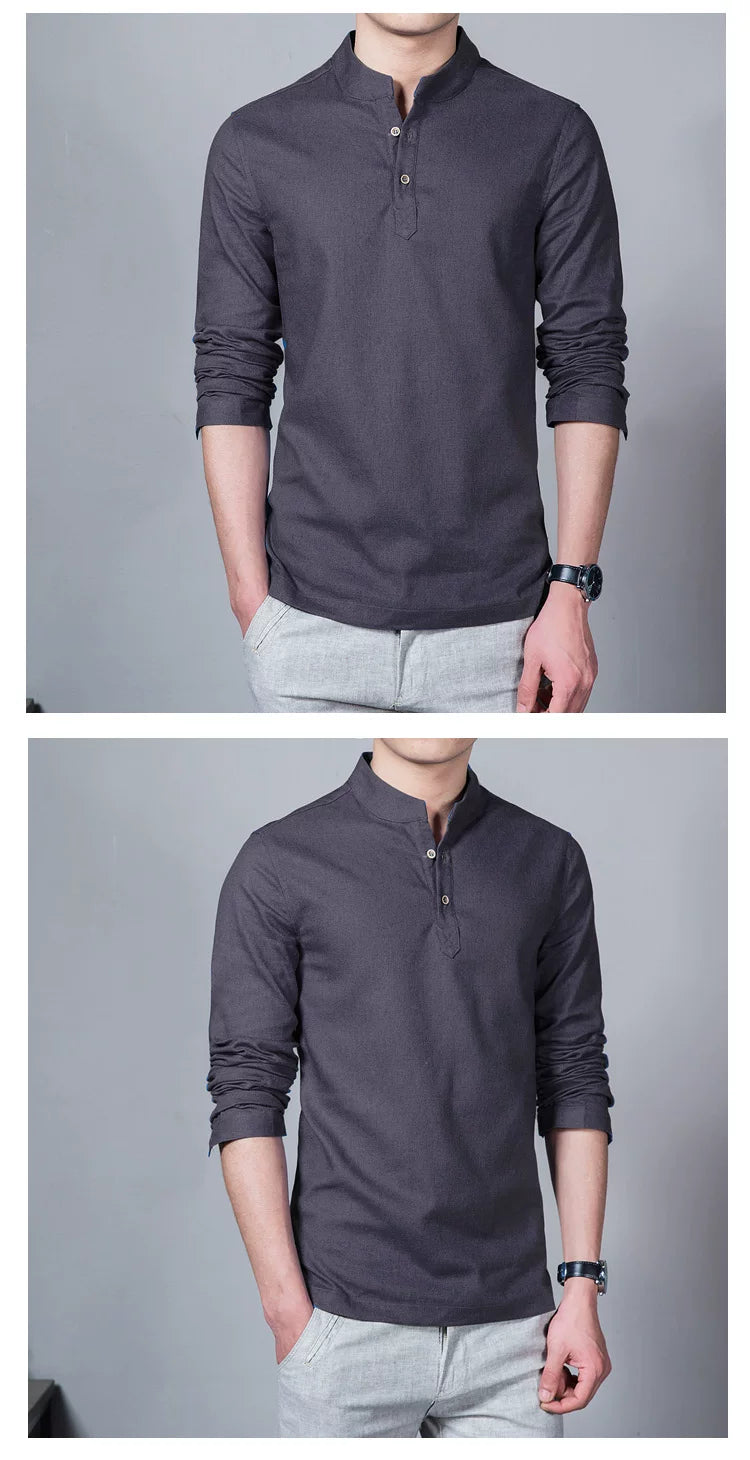 Men's Slim Stand-Collar Shirt
