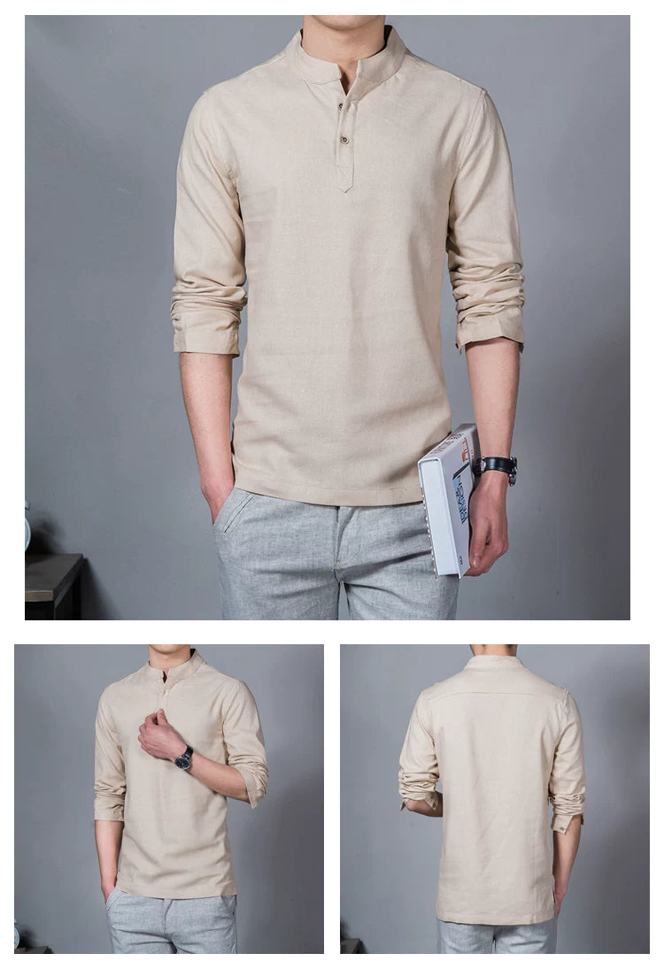 Men's Slim Stand-Collar Shirt