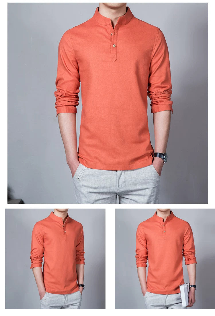 Men's Slim Stand-Collar Shirt