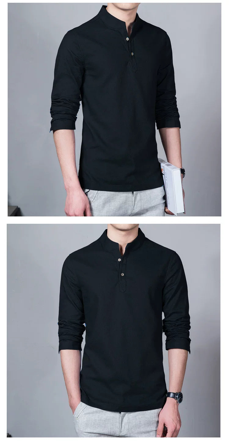 Men's Slim Stand-Collar Shirt