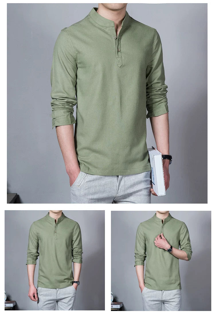 Men's Slim Stand-Collar Shirt